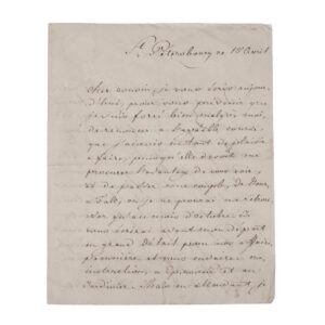 A letter from Count Alexander von Benckendorff — image 1
