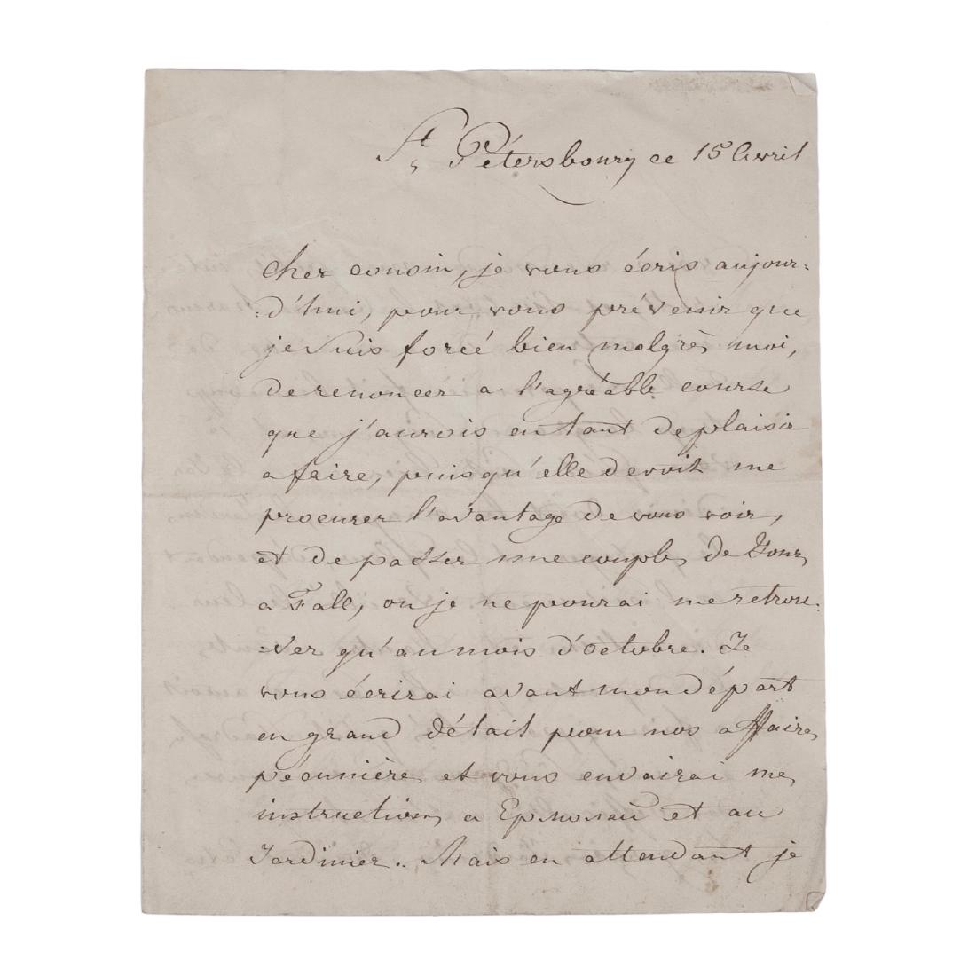 A letter from Count Alexander von Benckendorff — image 1