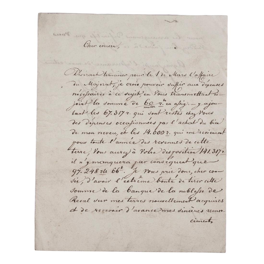 A letter from Count Alexander von Benckendorff — image 1