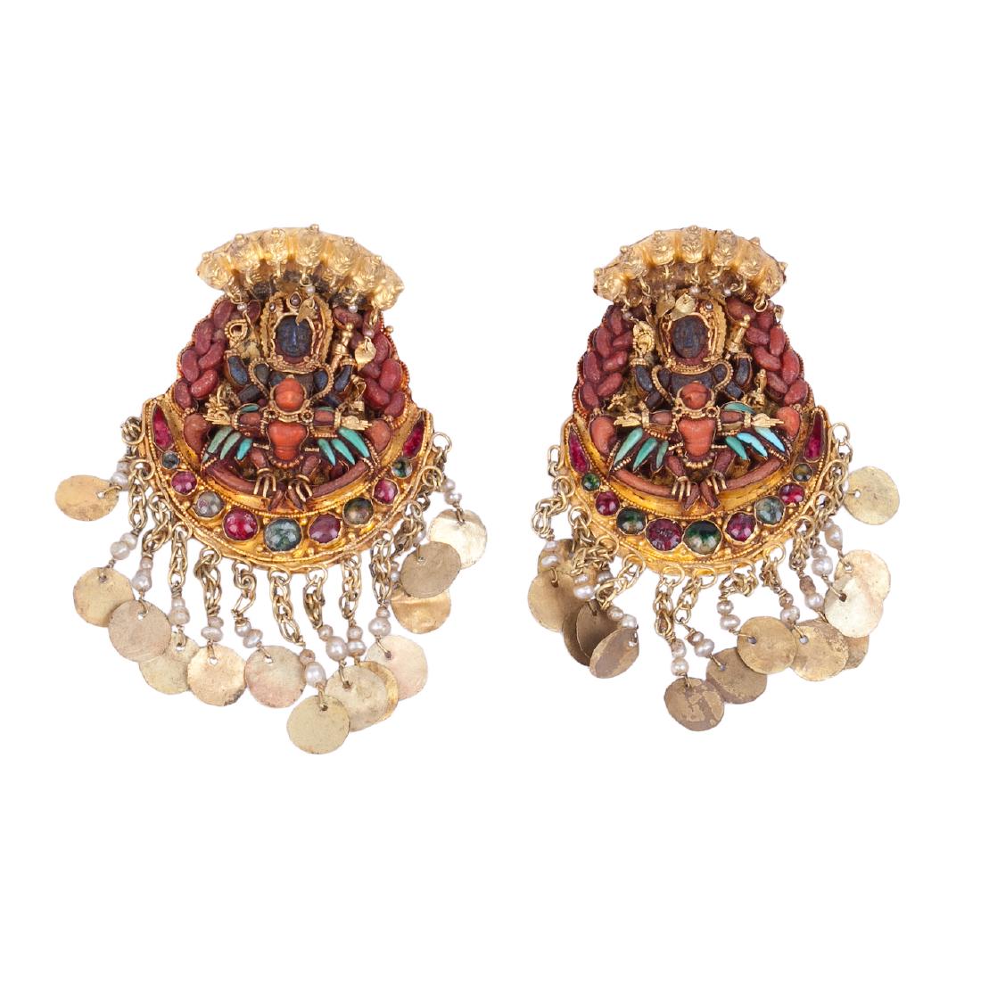 A pair of antique Nepalese ornaments — image 1