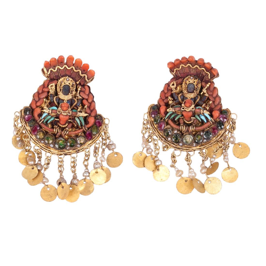 A pair of antique Nepalese ornaments — image 1
